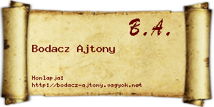 Bodacz Ajtony névjegykártya